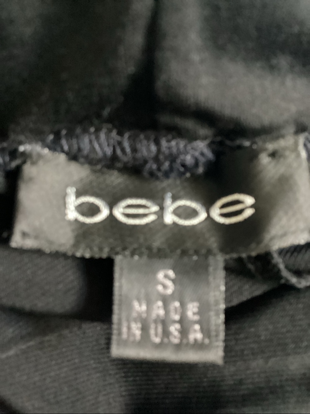 bebe Black Leggings with Rhinestone Logo - Picture 4 of 7